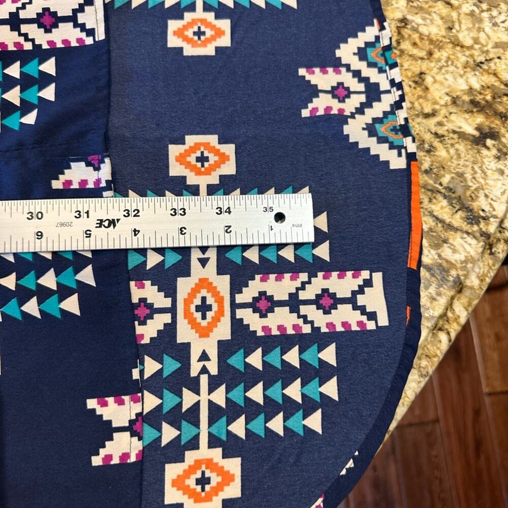 Pink Cattlelac Women’s Large Sleeveless Aztec Tunic Top Navy - Picture 7 of 7